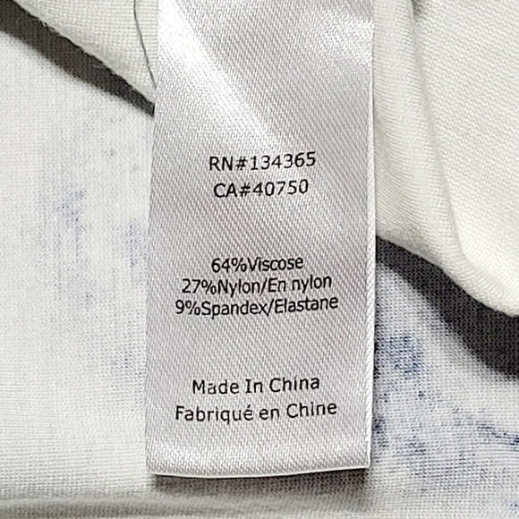 MarlaWynne Abstract Swirled Blue Tan & White Sleeveless Top Women's (XS) - Picture 5 of 7